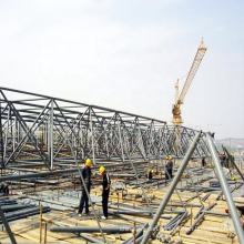 Good impact resistance customized space frame roof steel structure system